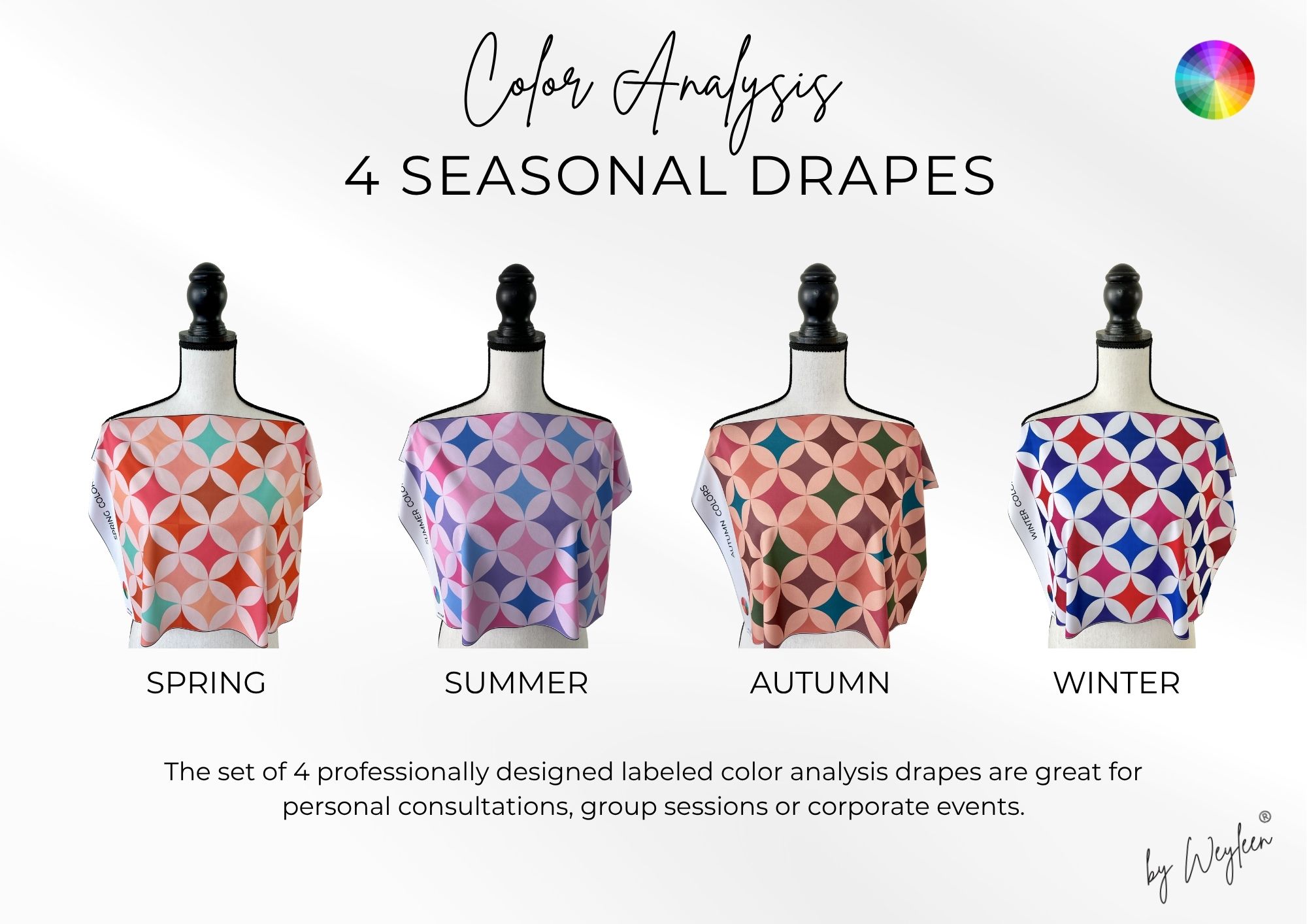 4 Seasonal Color Analysis Specialty Drapes - Star Design
